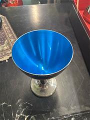 6 W&S BLACKINTON SILVER PLATED GOBLETS WITH SERVING PLATTER